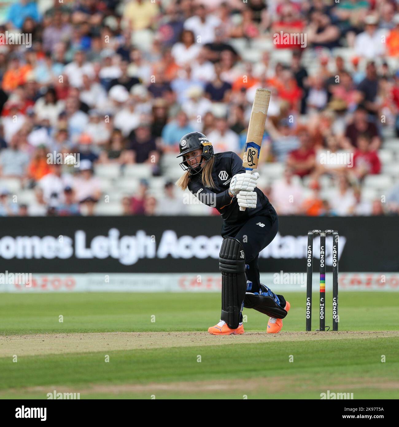 Preso 28 ago 2022 / The Hundred / Warwickshire County Cricket Club / Edgbaston / Birmingham Phoenix / Manchester Originals Foto Stock