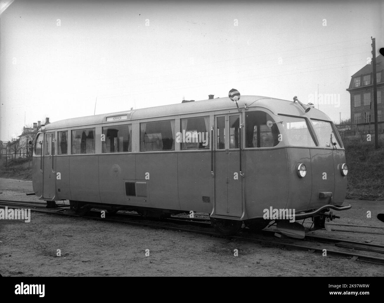 Blekinge Kustbanors (BKB) Rälsbuss numero 1, prodotto da Motala Workshop nel 1936 e con numero di fabbricazione 105. Foto Stock
