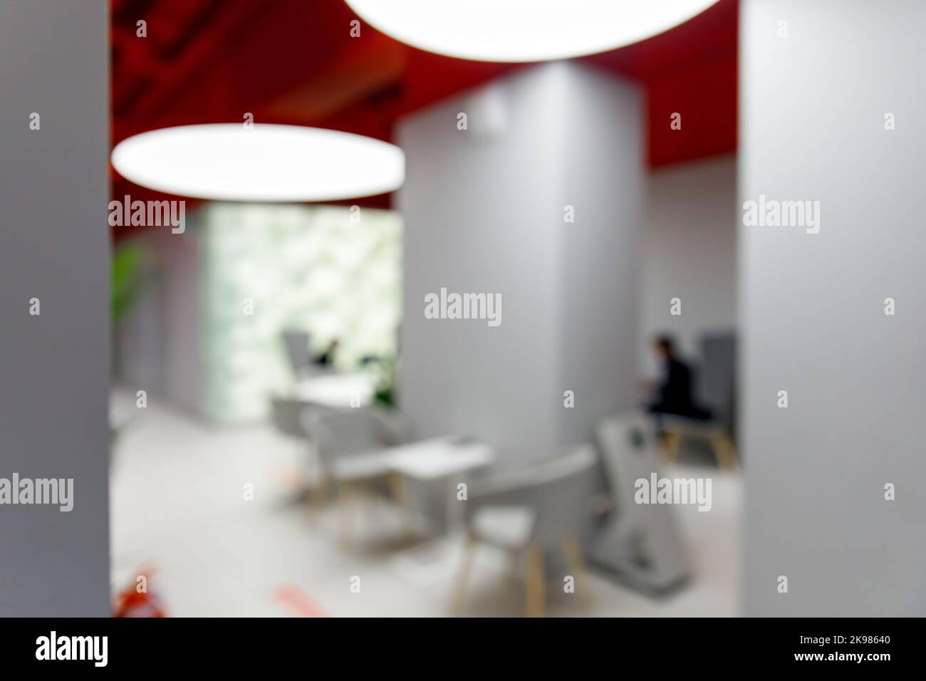 immagine sfocata di una filiale della banca Foto Stock