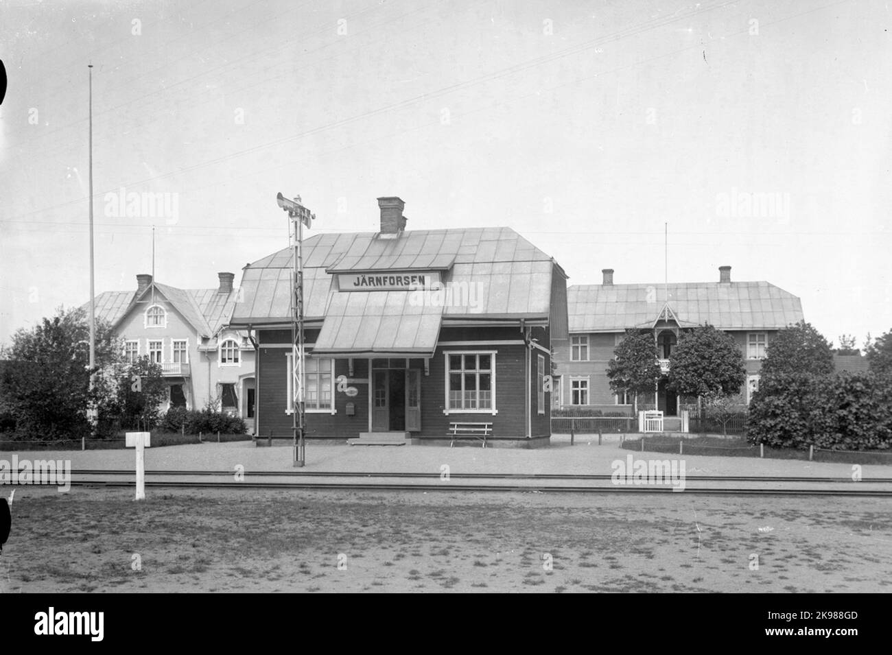 La stazione ferroviaria di Järnforsen. Foto Stock