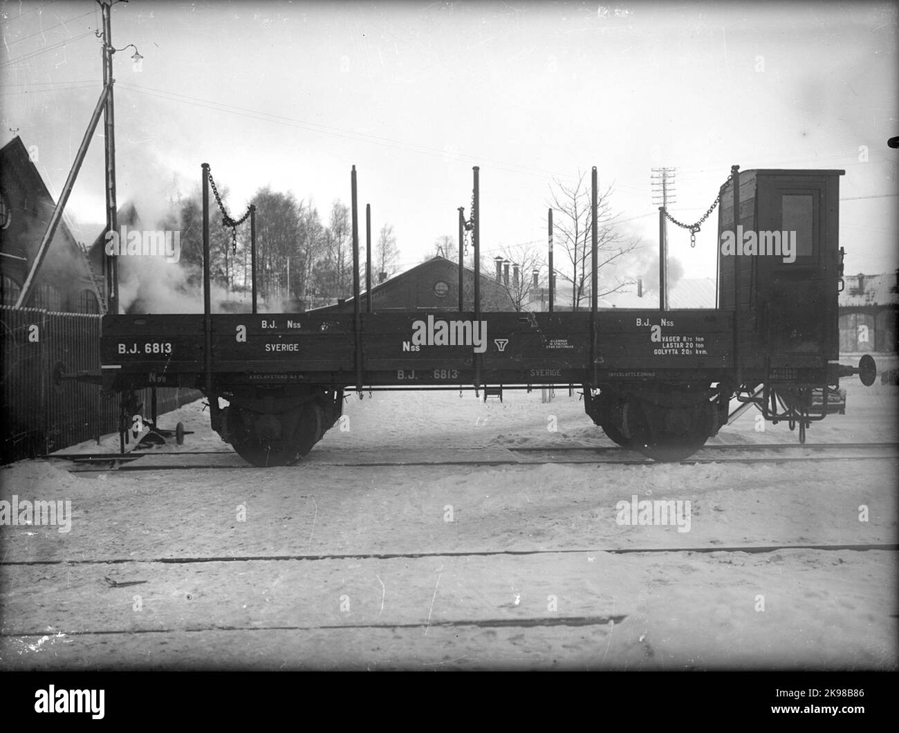 Ferrovie di Bergslager, BJ NSS 6813. Auto posta con Bromshytt Foto Stock