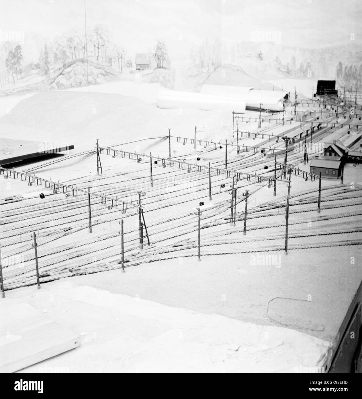 Modello, ambiente della stazione, museo ferroviario Foto Stock