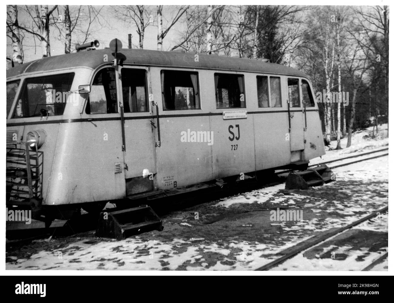 La ferrovia statale, SJ YP 727 a Spångenäs. Foto Stock