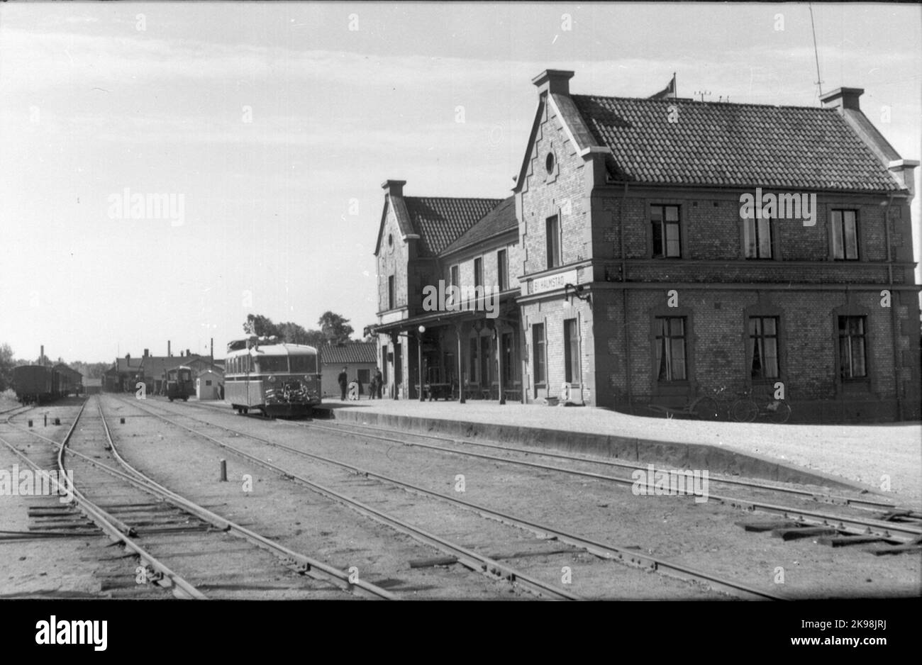 BS Halmstad è uguale a Bolmen Halmstad. Nuovo nome dal 1947-04-09, Halmstad Östra. Automobile HBJ. Lokomotor HBJ. Più tardi SJ ZT 197. Foto Stock