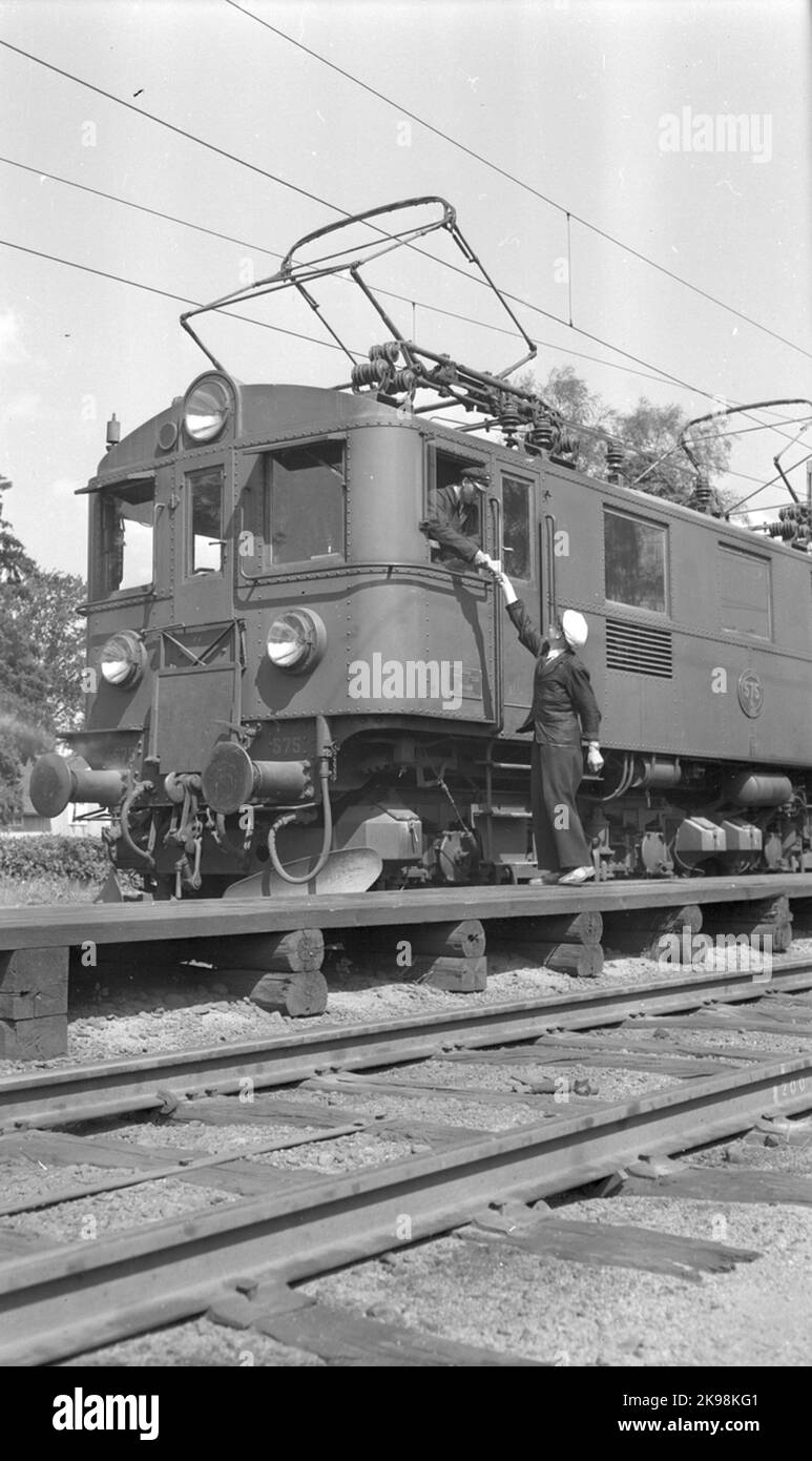 La ferrovia statale, SJ D 575. La locomotiva è prodotta nel 1925. Servizio di sicurezza SJ. Foto Stock