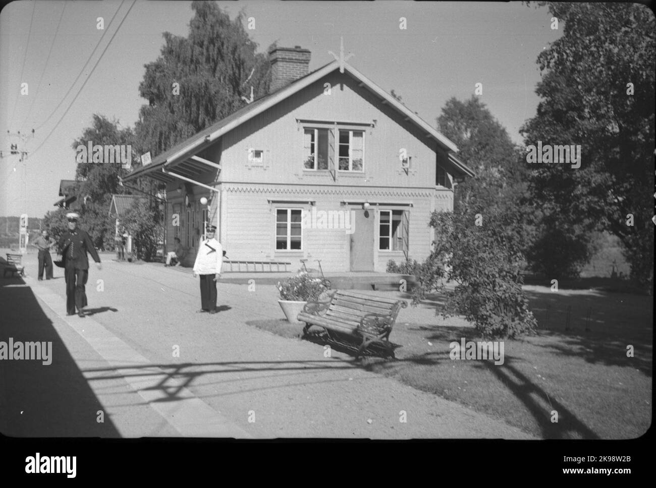 Stazione di Skästra. Ferrovia 1880. Stazione costruita 1903-11-01. Riparare intorno a 1933. Funzionamento elettrico 1936-04-02. Traffico passeggeri chiuso 1968-05-12. La stazione ha chiuso 2007-01-01. Foto Stock