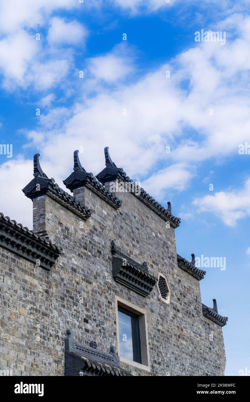 Cinese antico tetto architettonico Dettagli in stile Hui Foto Stock