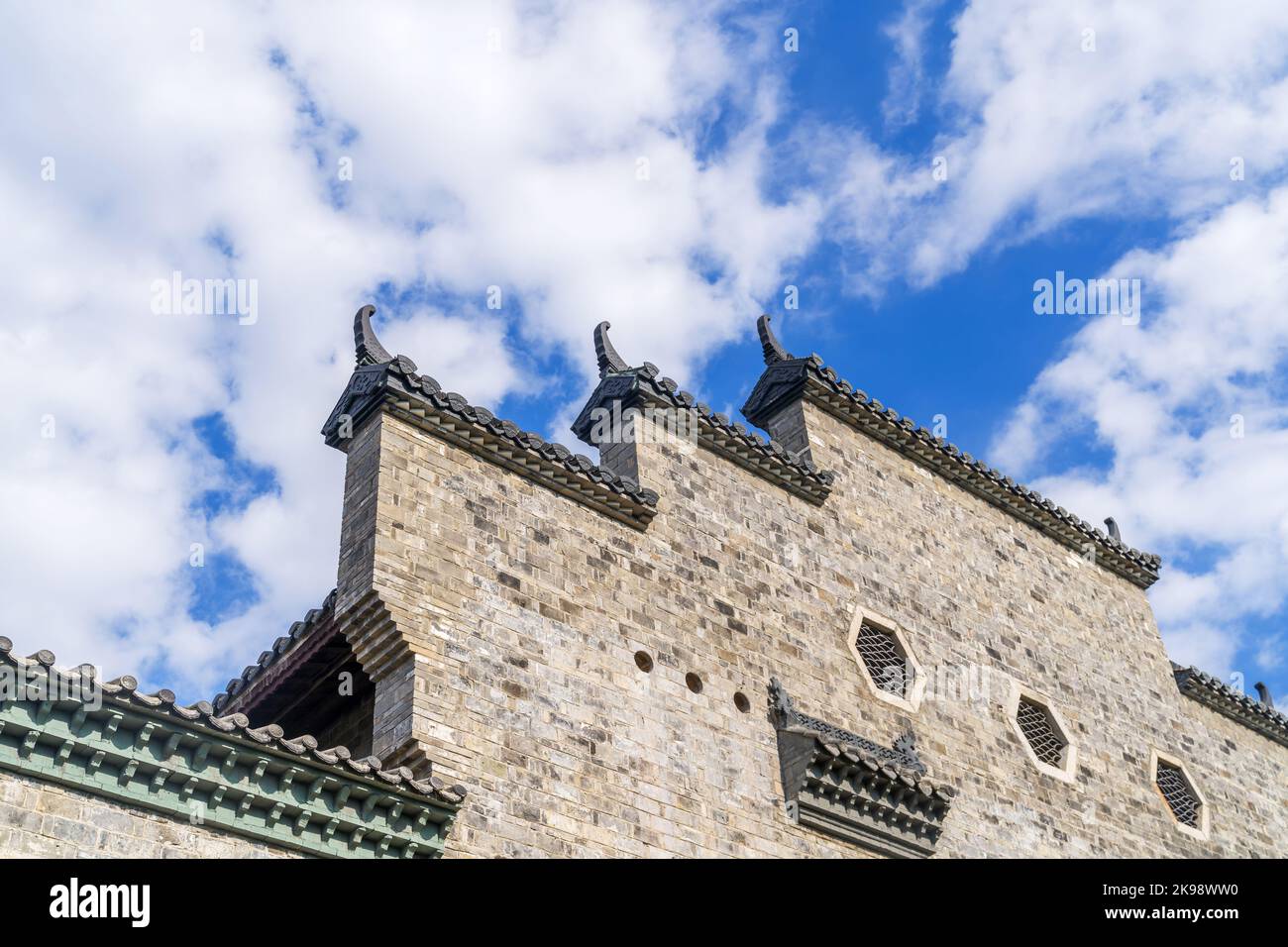 Cinese antico tetto architettonico Dettagli in stile Hui Foto Stock