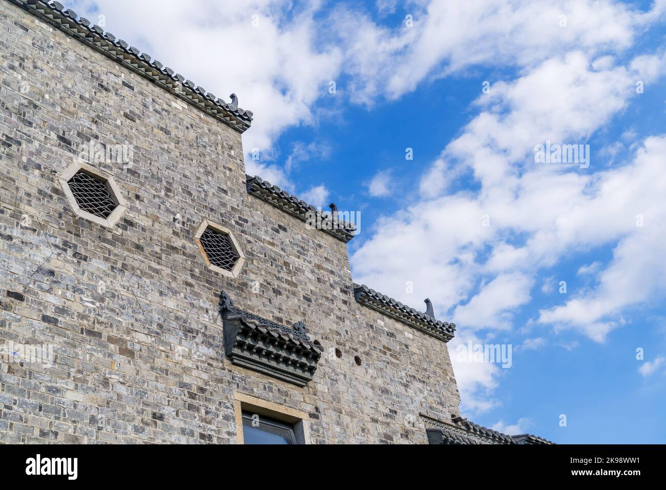 Cinese antico tetto architettonico Dettagli in stile Hui Foto Stock
