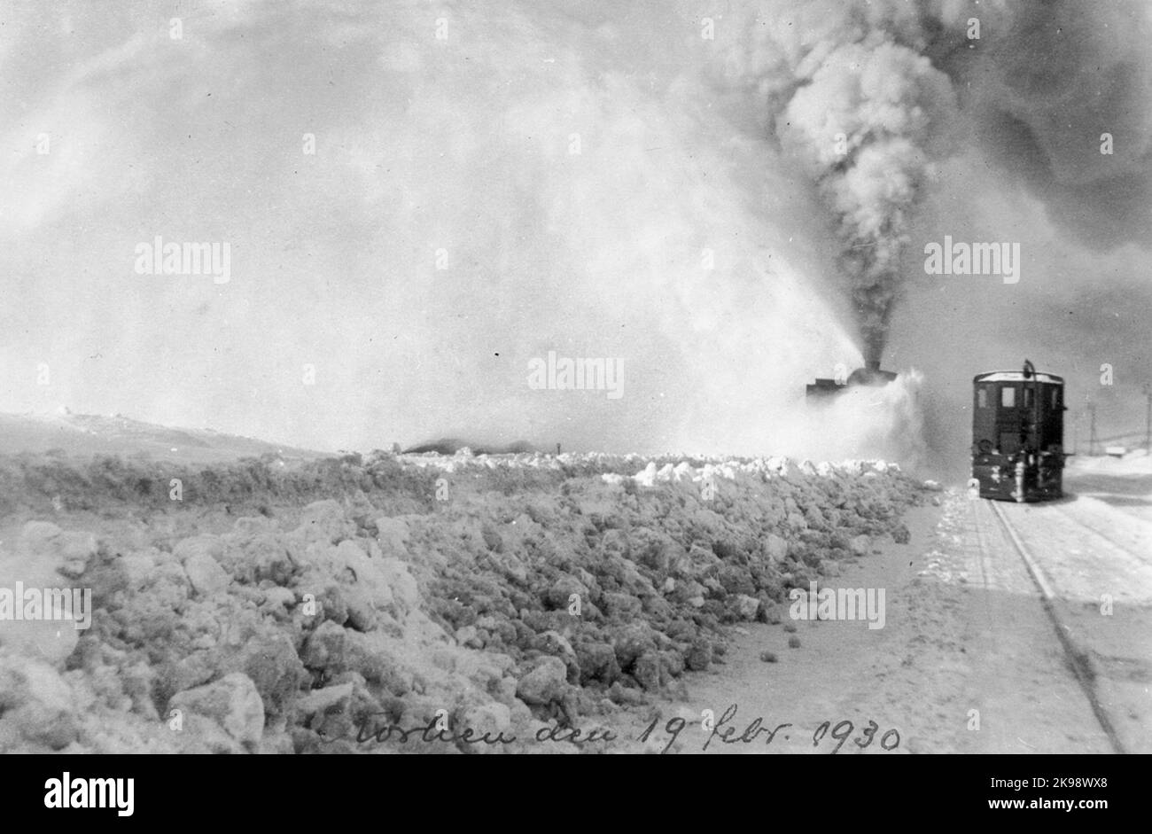 Spazzaneve al lavoro Foto Stock