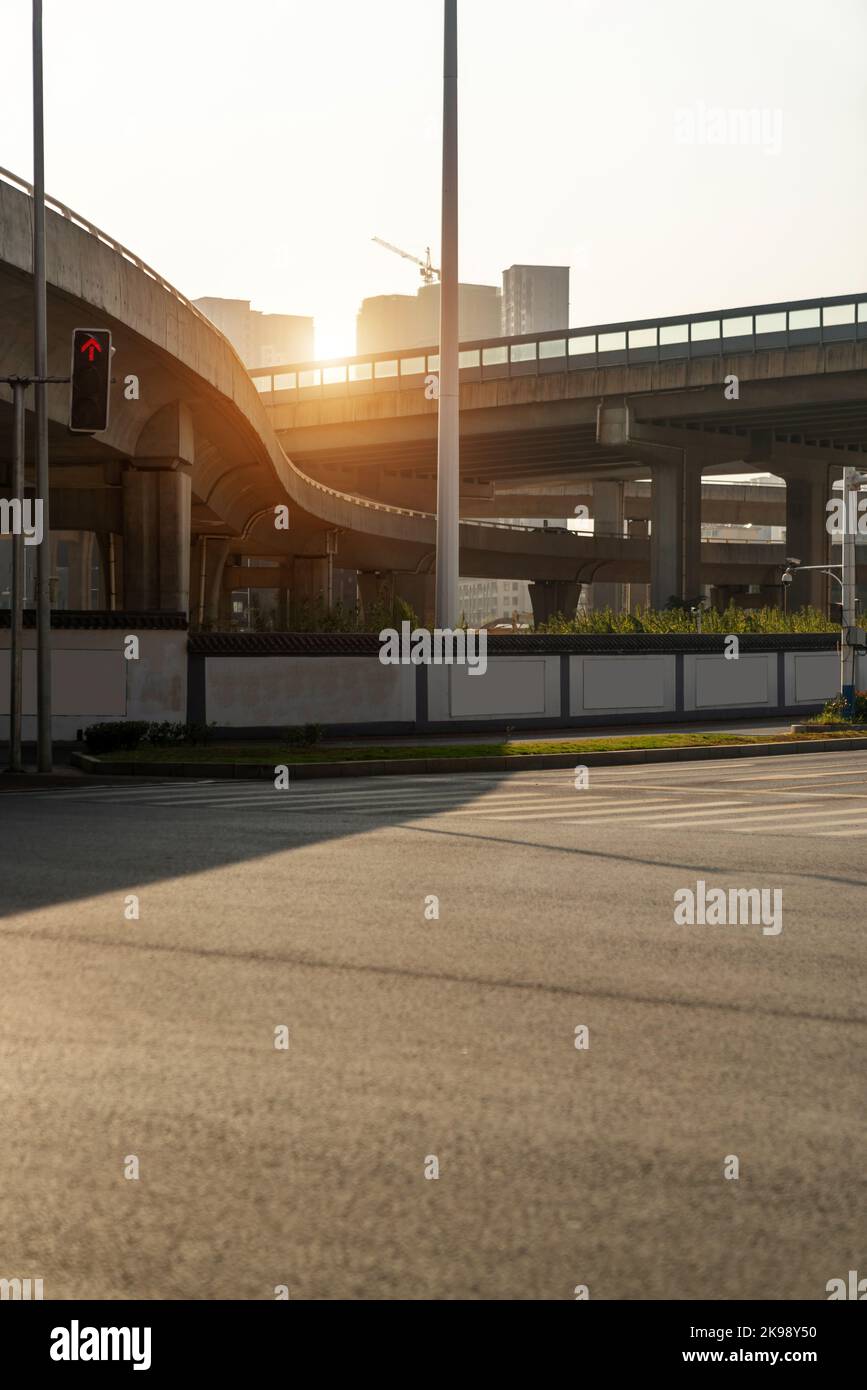 Tramonto nella città in Cina Foto Stock