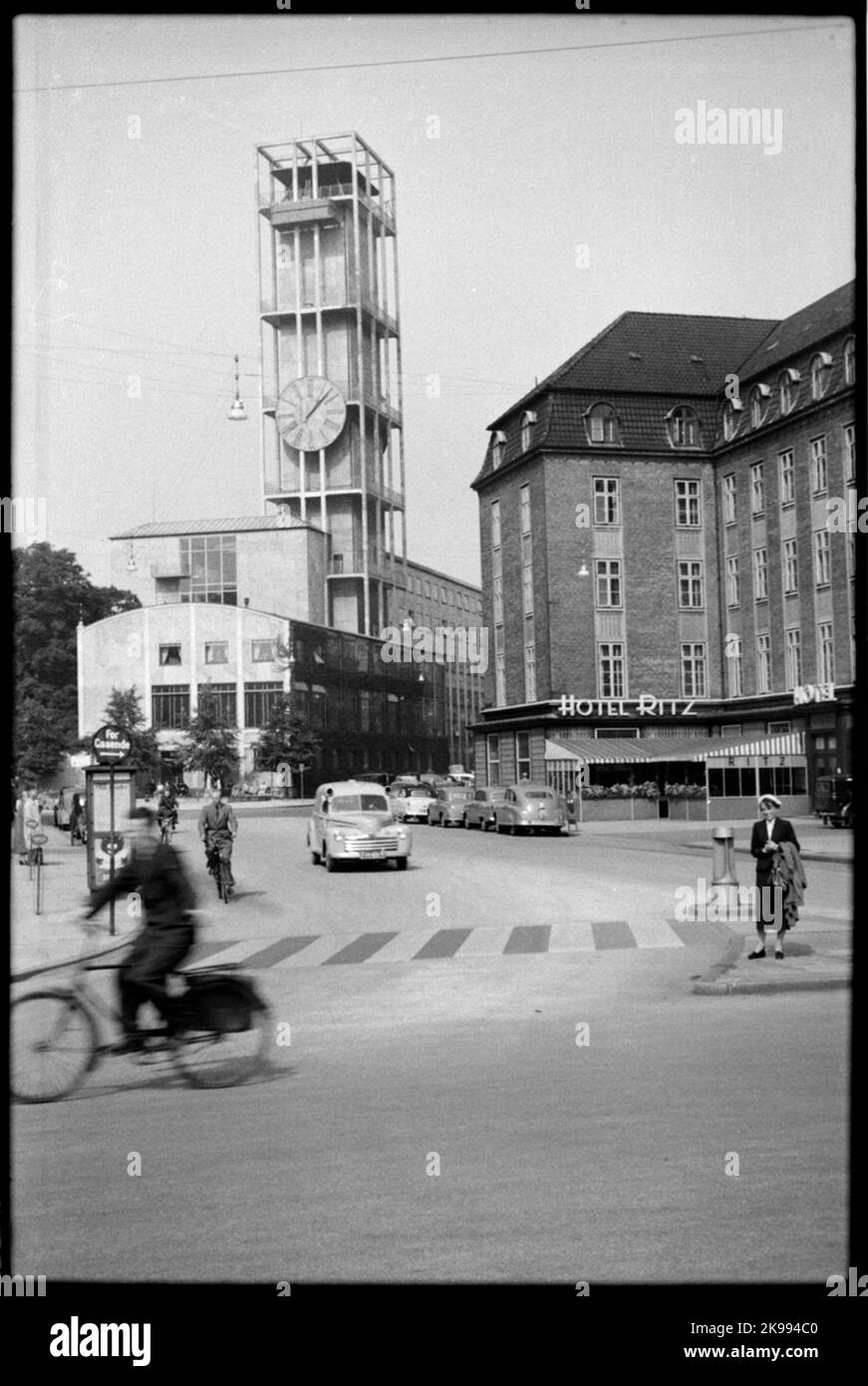 Vista dell'Hotel Ritz ad Aarhus sulla Banegårdspladsen 12. Foto Stock