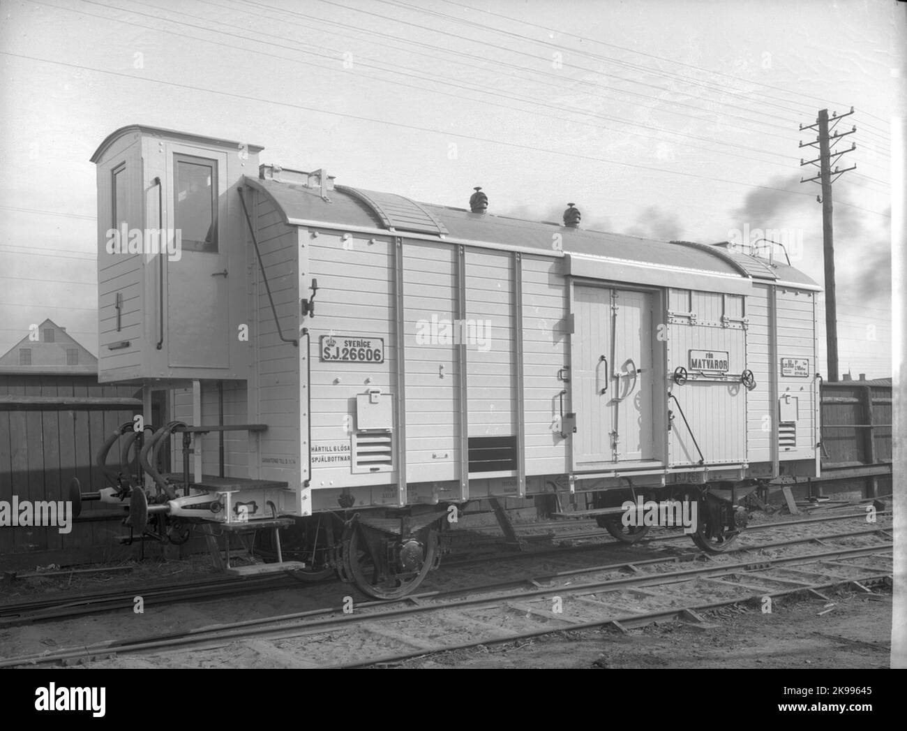 State Railways, SJ H3 26606. Carrello di raffreddamento in design originale con Bromshytt e porta scorrevole e porta basculante Foto Stock
