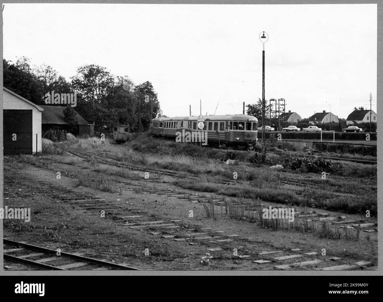 L'ultimo treno di autobus sul dettagliato per Vadstena. Foto Stock