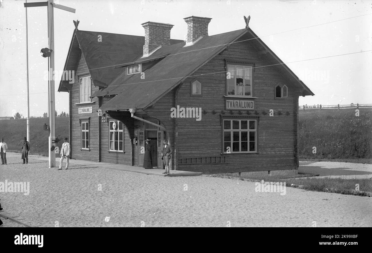 Stazione casa del modello villaggio. Il traffico passeggeri è chiuso sulla stazione 1995-06-12 costruita nel 1889. La casa stazione è stata ampliata e combinata con Magasinet.t-emafor Foto Stock