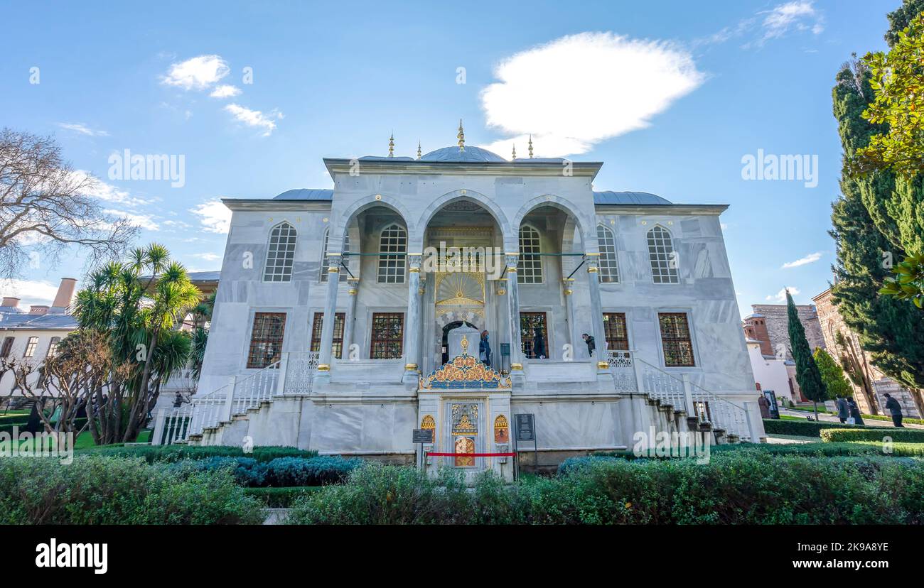 Biblioteca Enderun (Biblioteca di Ahmed III) del Palazzo Topkapi a Istanbul. Foto Stock