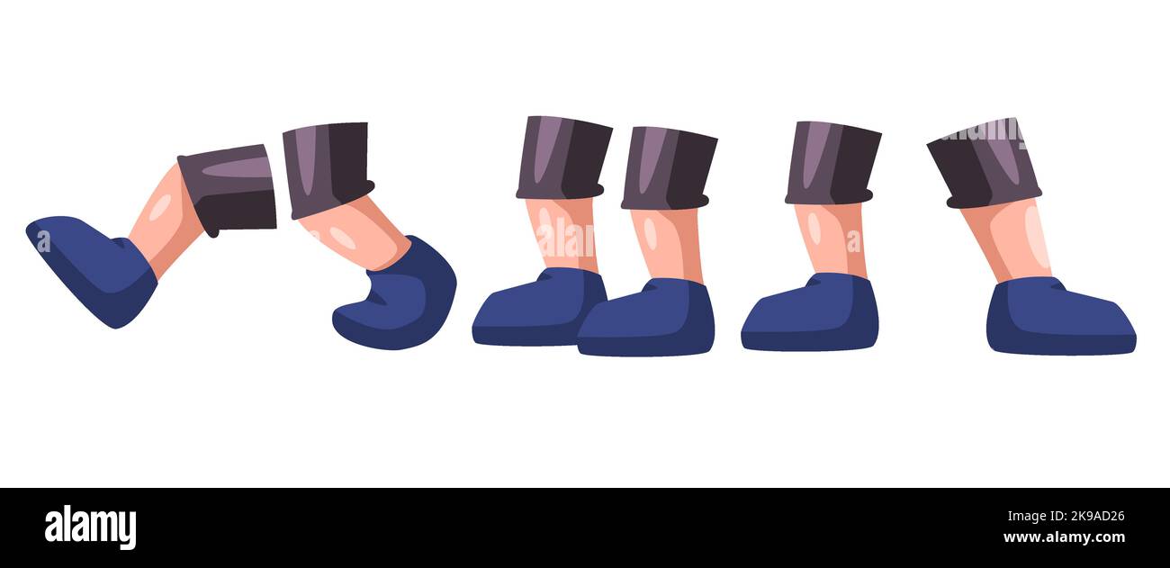 poggiapiedi set grafico scarpa gambe piedi isolato oggetto grafico illustrazione Illustrazione Vettoriale