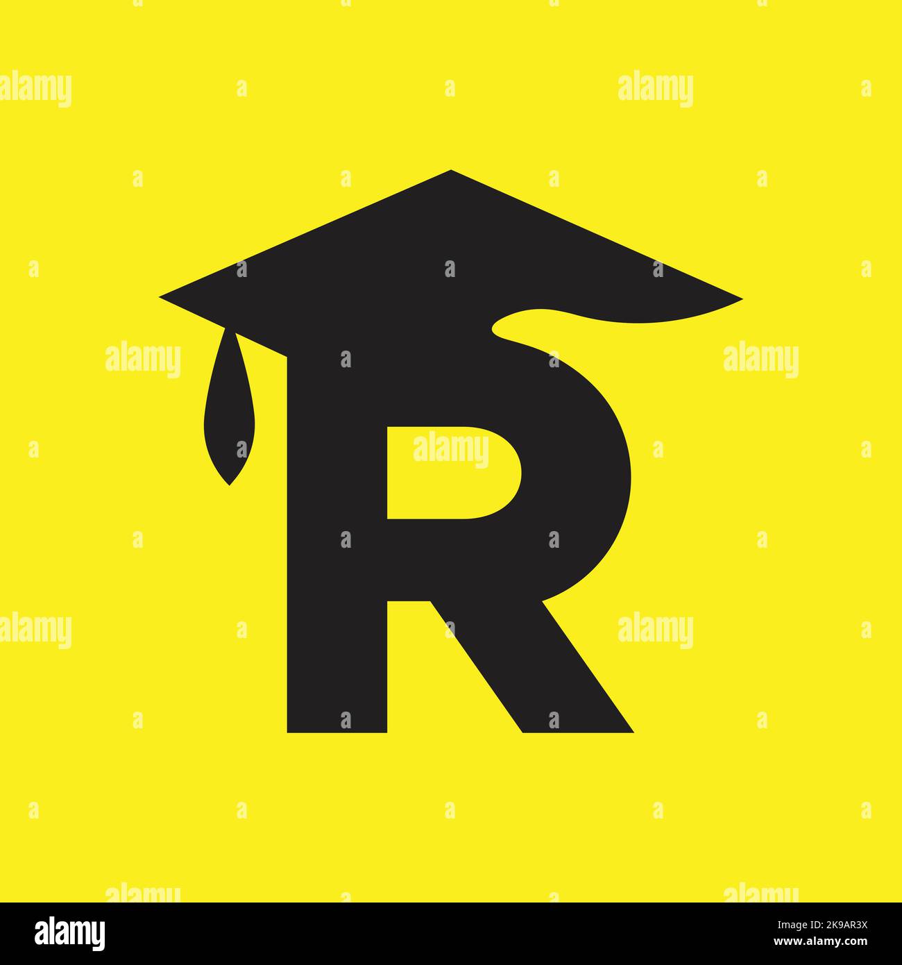 R lettera Education logo modello vettoriale. Illustrazione Vettoriale