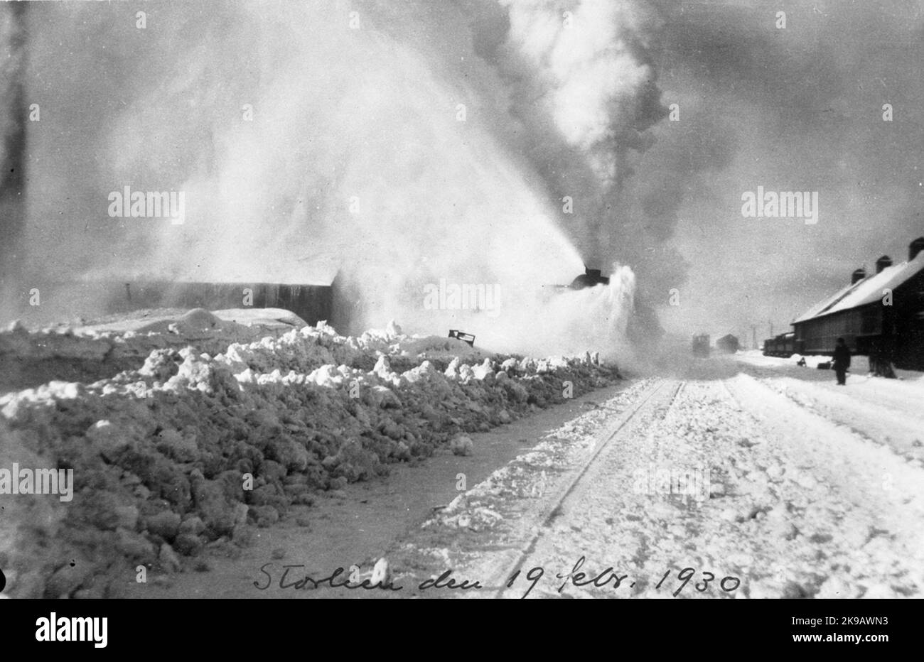 Spazzaneve al lavoro Foto Stock