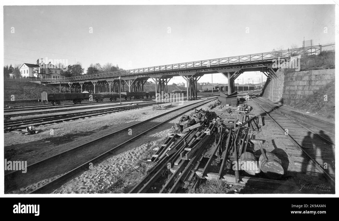 Borås bassa Bangård con Särlabron e Villa Särla nel 1920s. Foto Stock