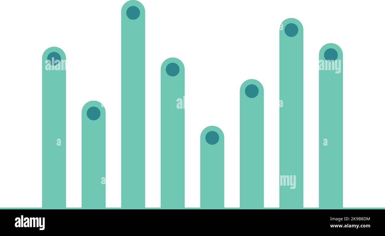 Icona delle statistiche del dashboard. Grafico a colonne con confronto dei dati Illustrazione Vettoriale