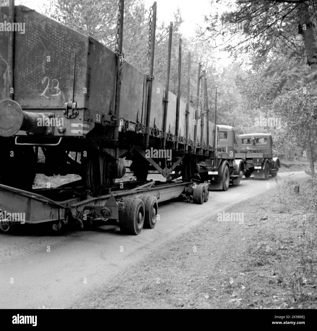 Trasporto di carro aperto, SJ 5442, a Vagnbjörn dalla Unders Cement Foundry Foto Stock