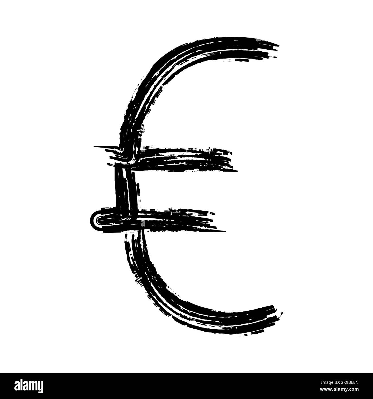 Disegno a pennello nero simbolo europeo, immagine vettoriale Illustrazione Vettoriale