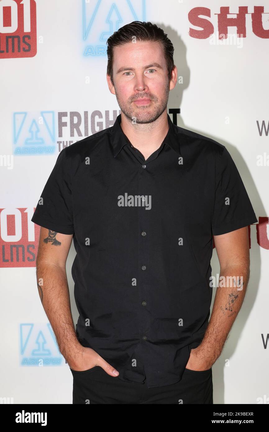 Il regista e attore americano Zach Cregger partecipa alla prima di 'Barbaran' al Arrow FrightFest tenutosi a Cineworld Leicester Square a Londra. Ha wa Foto Stock