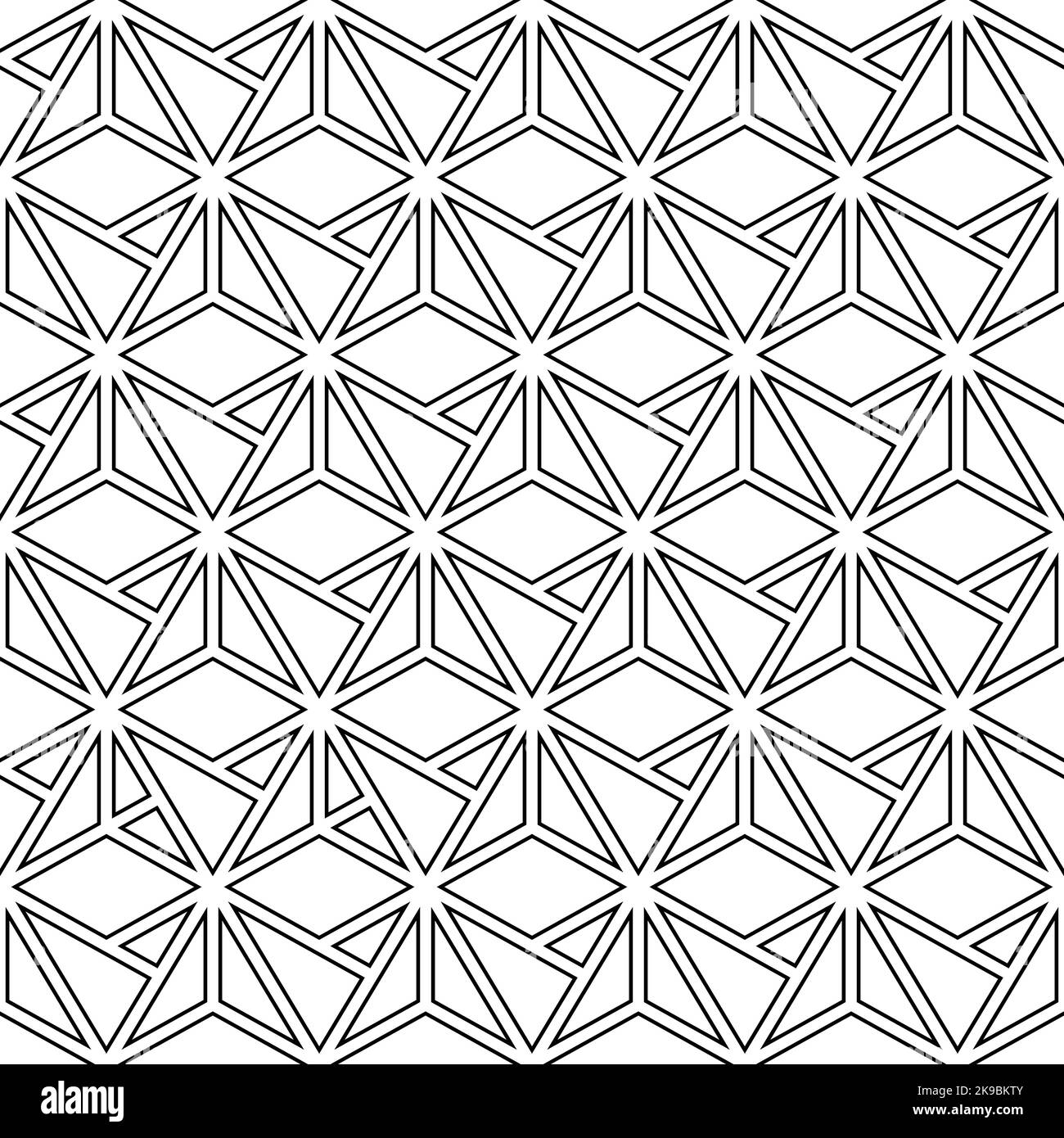 Pattern vettoriale astratto geometrico senza cuciture con rombo. Ornamento geometrico moderno. Sfondo moderno bianco e nero senza cuciture Illustrazione Vettoriale