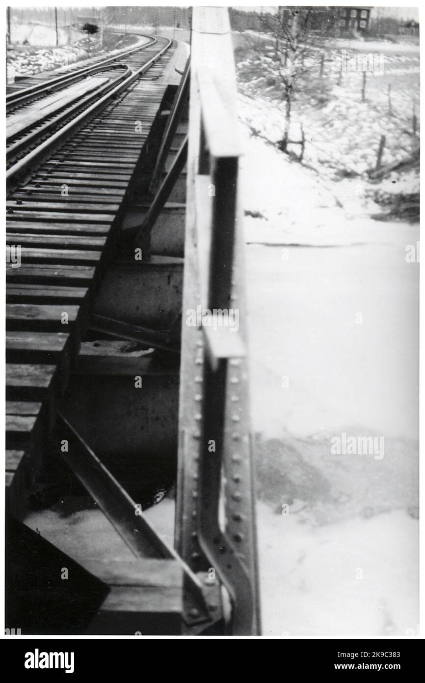 Parte del ponte ferroviario. Foto Stock
