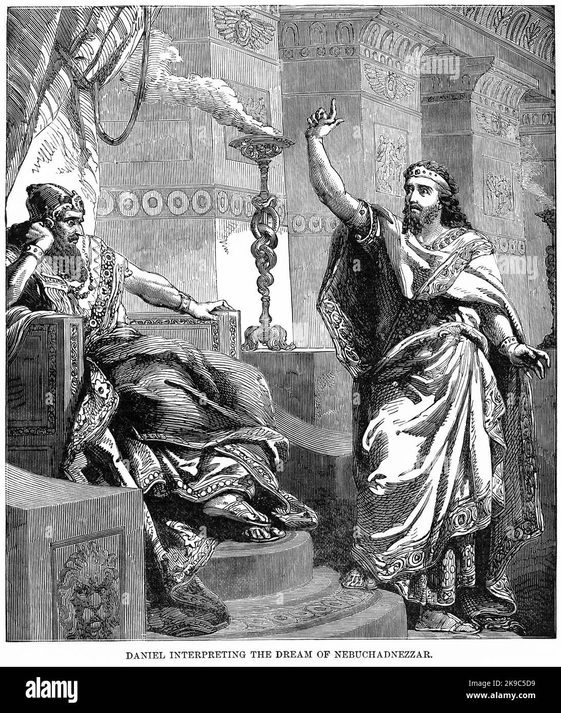 Daniel interpreta il sogno di Nebuchadnetsar, Illustrazione, Storia di Ridpath del mondo, Volume i, di John Clark Ridpath, LL. D., Merrill & Baker Publishers, New York, 1894 Foto Stock