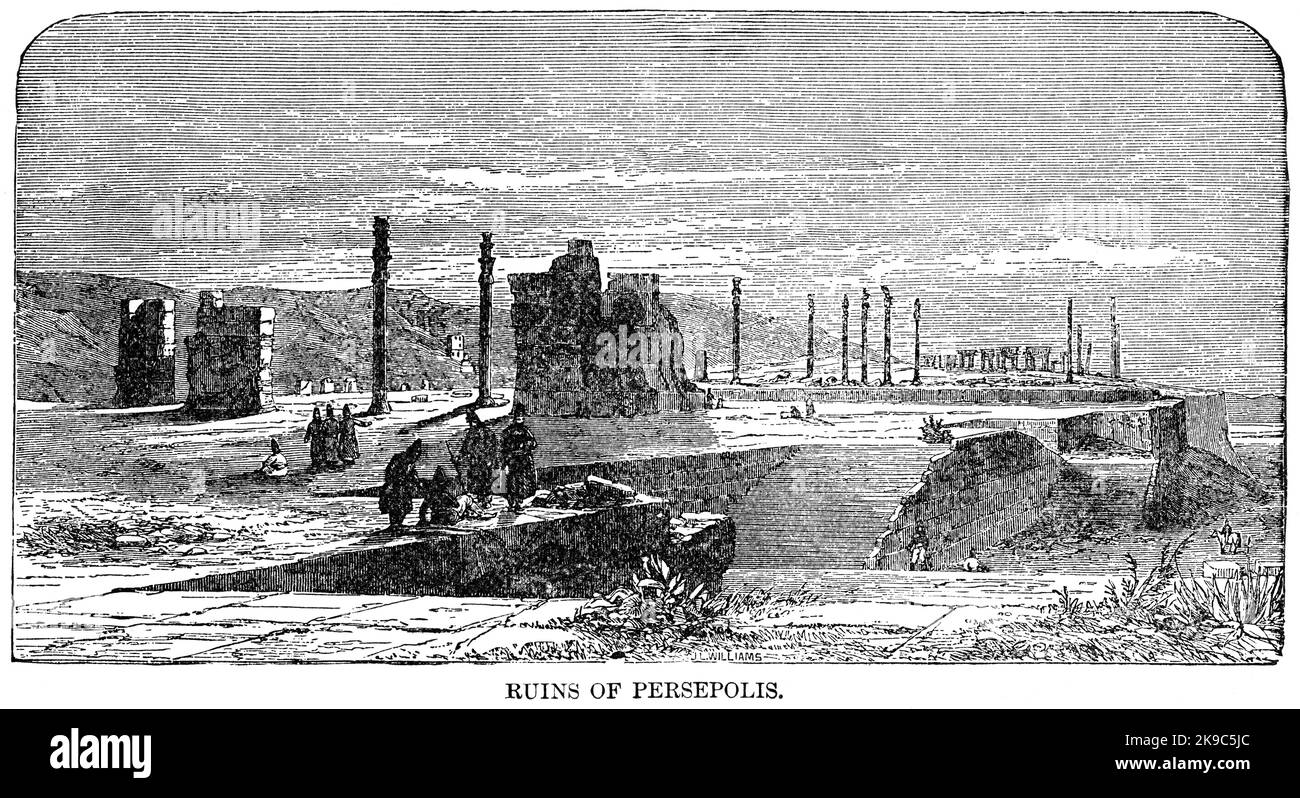 Rovine di Persepolis, Illustrazione, Storia del Ridpath del mondo, Volume i, di John Clark Ridpath, LL. D., Merrill & Baker Publishers, New York, 1894 Foto Stock