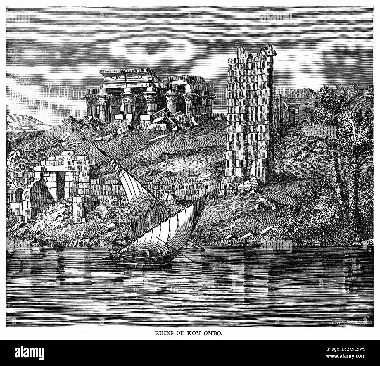 Rovine di Kom Ombo, Illustrazione, Storia di Ridpath del mondo, Volume i, di John Clark Ridpath, LL. D., Merrill & Baker Publishers, New York, 1894 Foto Stock