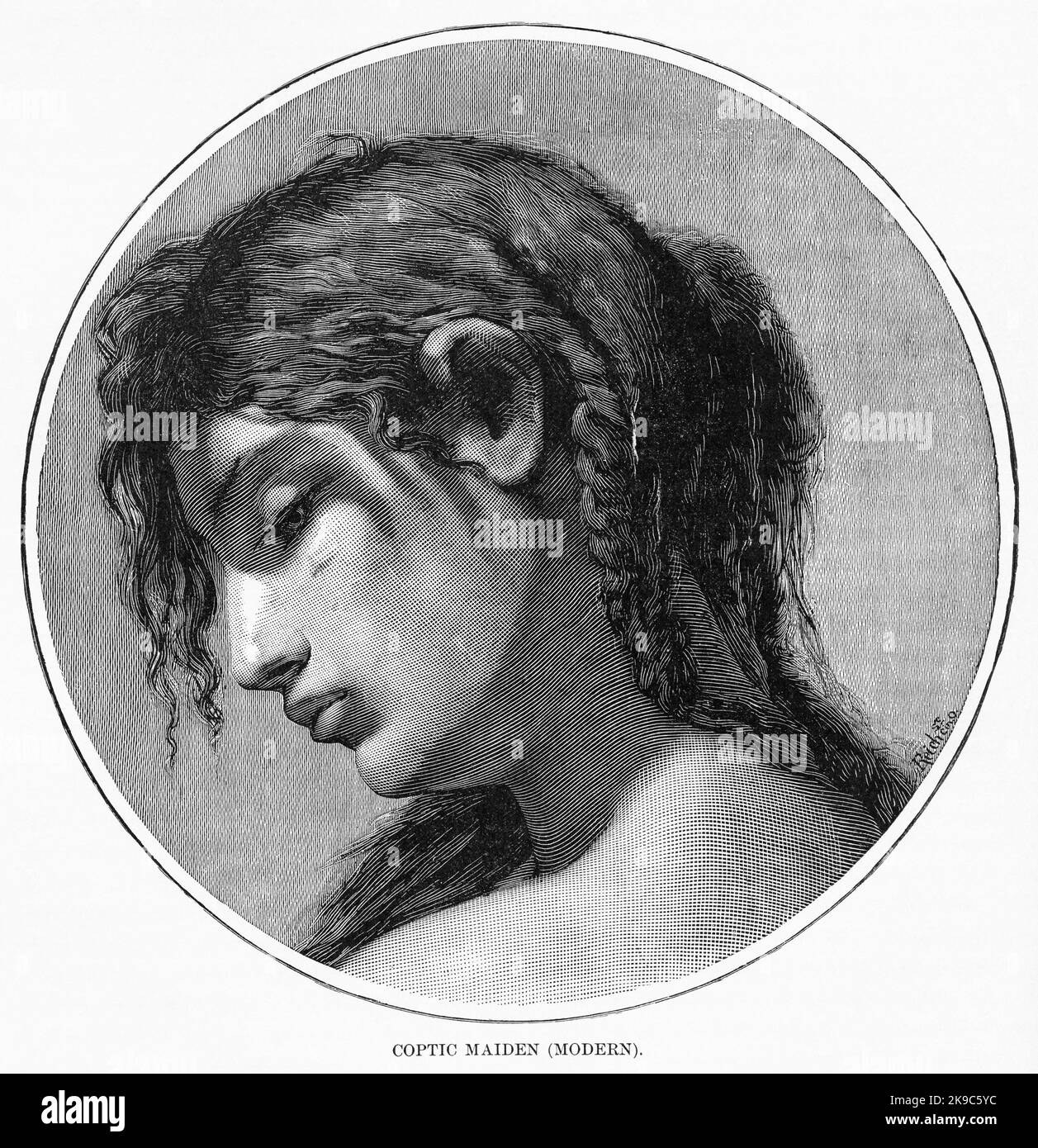 Coptic Maiden, Egypt, Illustration, Ridpath's History of the World, Volume i, di John Clark Ridpath, LL. D., Merrill & Baker Publishers, New York, 1894 Foto Stock