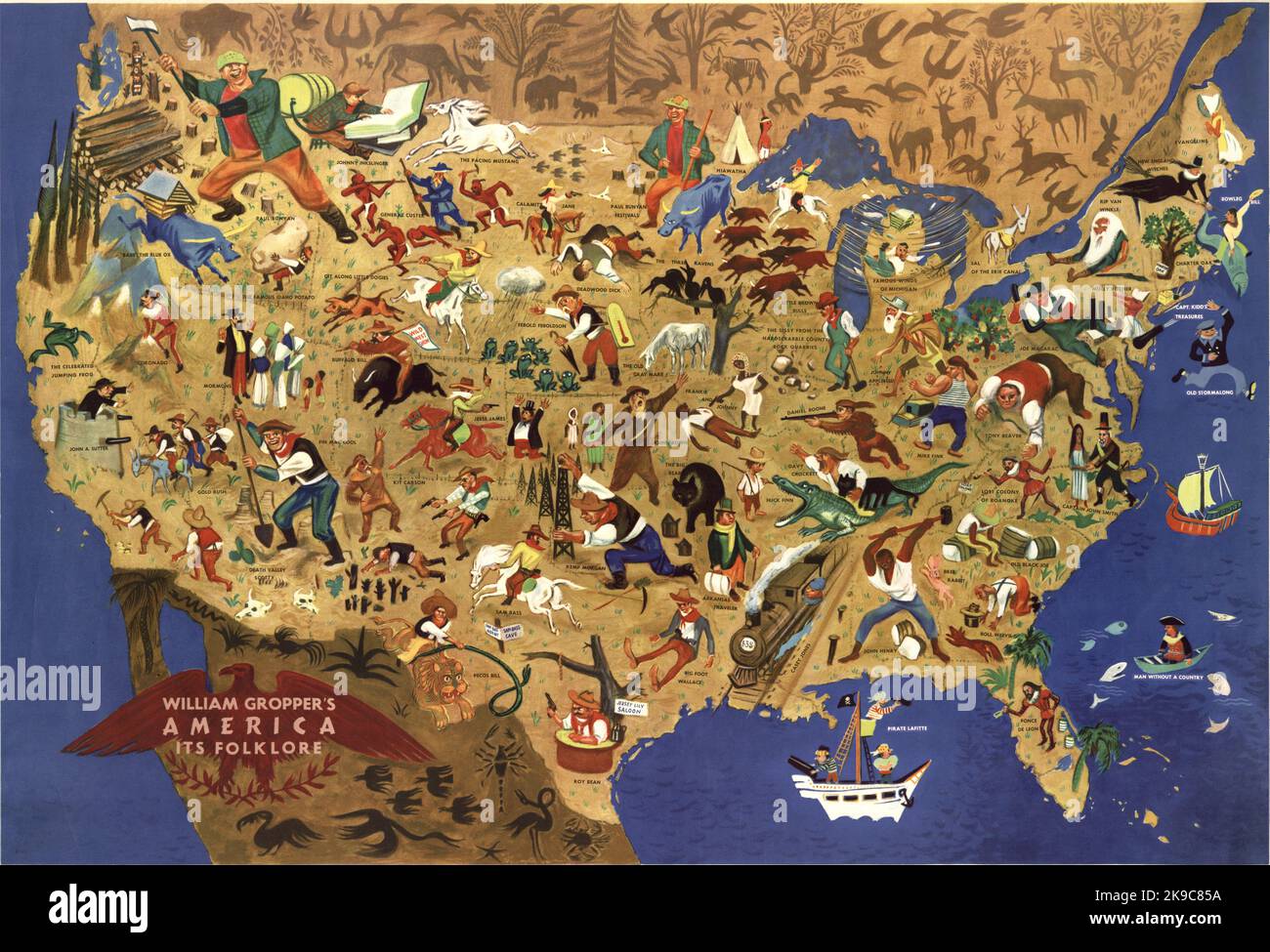 William Gropper - America - il suo folclore - 1946 - Mappa pittorica Foto Stock