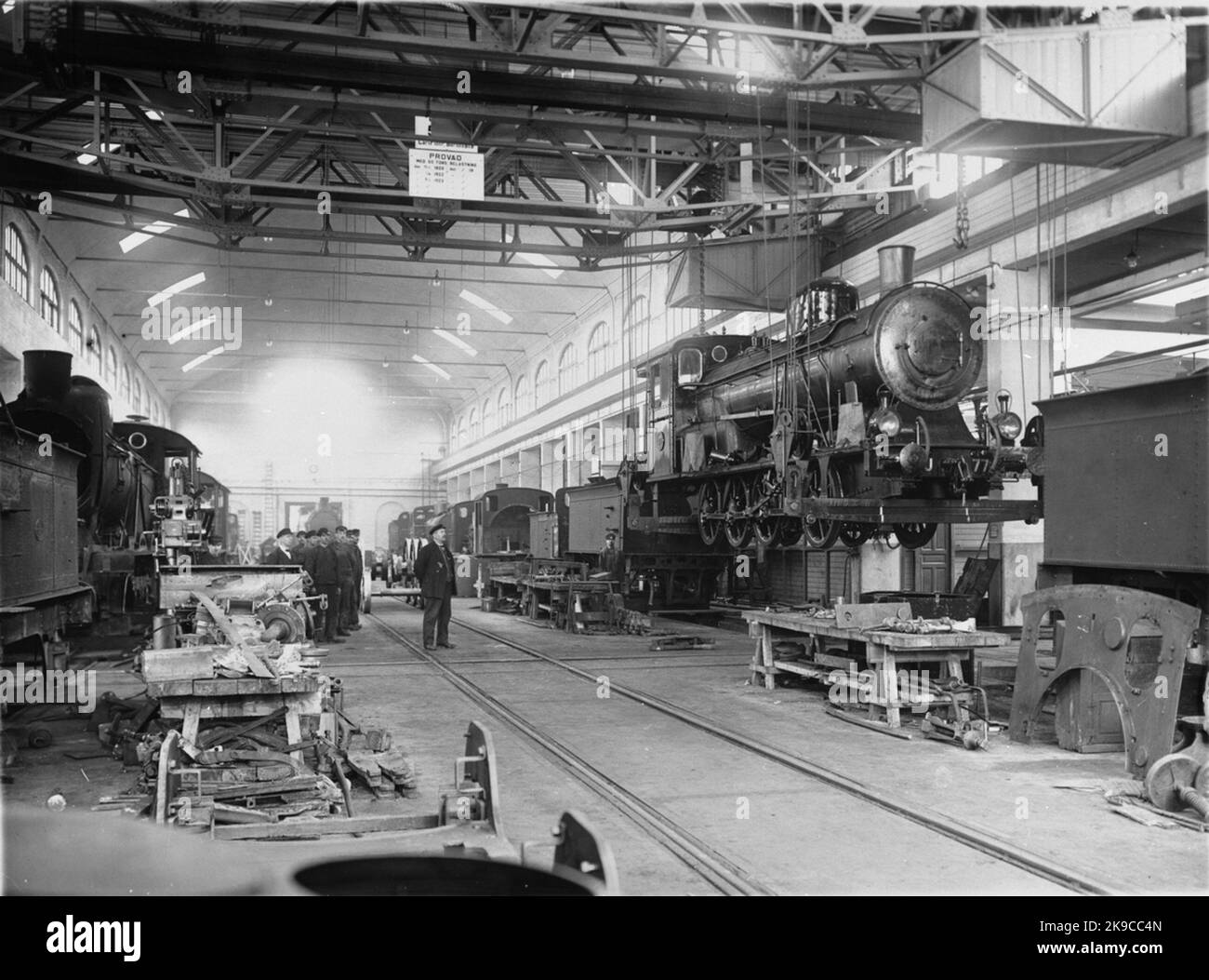 Officina locomotiva di Bergslagernas Railway. Foto Stock