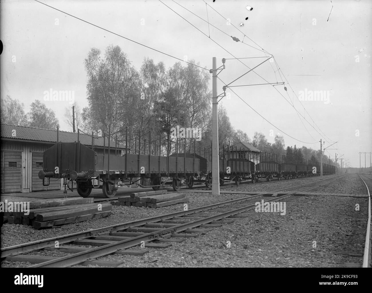 La ferrovia statale, SJ ou 79149. Carrello per montante con ingressi. Foto Stock