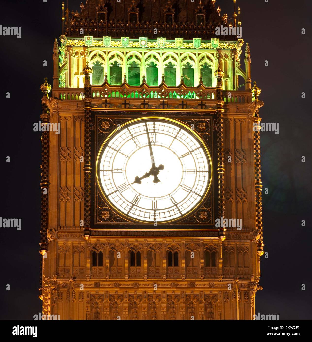 Big ben di notte; Big ben; Westminster; Londra; Regno Unito; Foto Stock