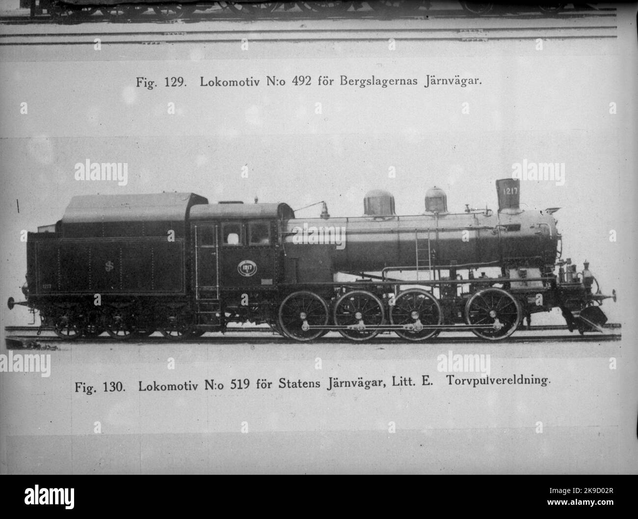 State Railways, SJ e 1217, fuoco a polvere di torba Foto Stock State Railways, SJ e 1217, fuoco a polvere di torba Foto Stock
