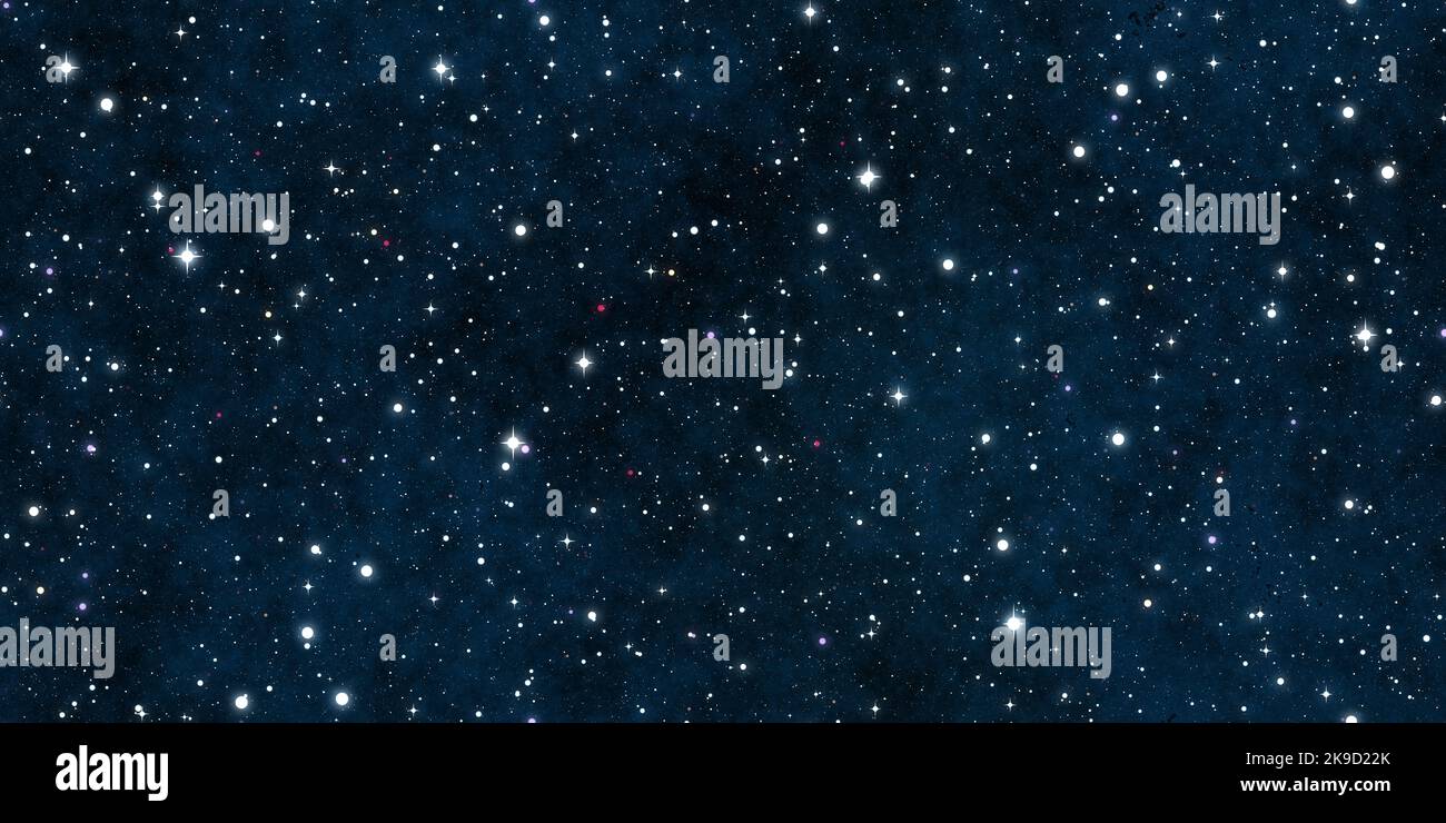 Nebulosa blu realistica e stelle sul cielo notturno, texture di piastrelle extra large senza cuciture, alta risoluzione Foto Stock