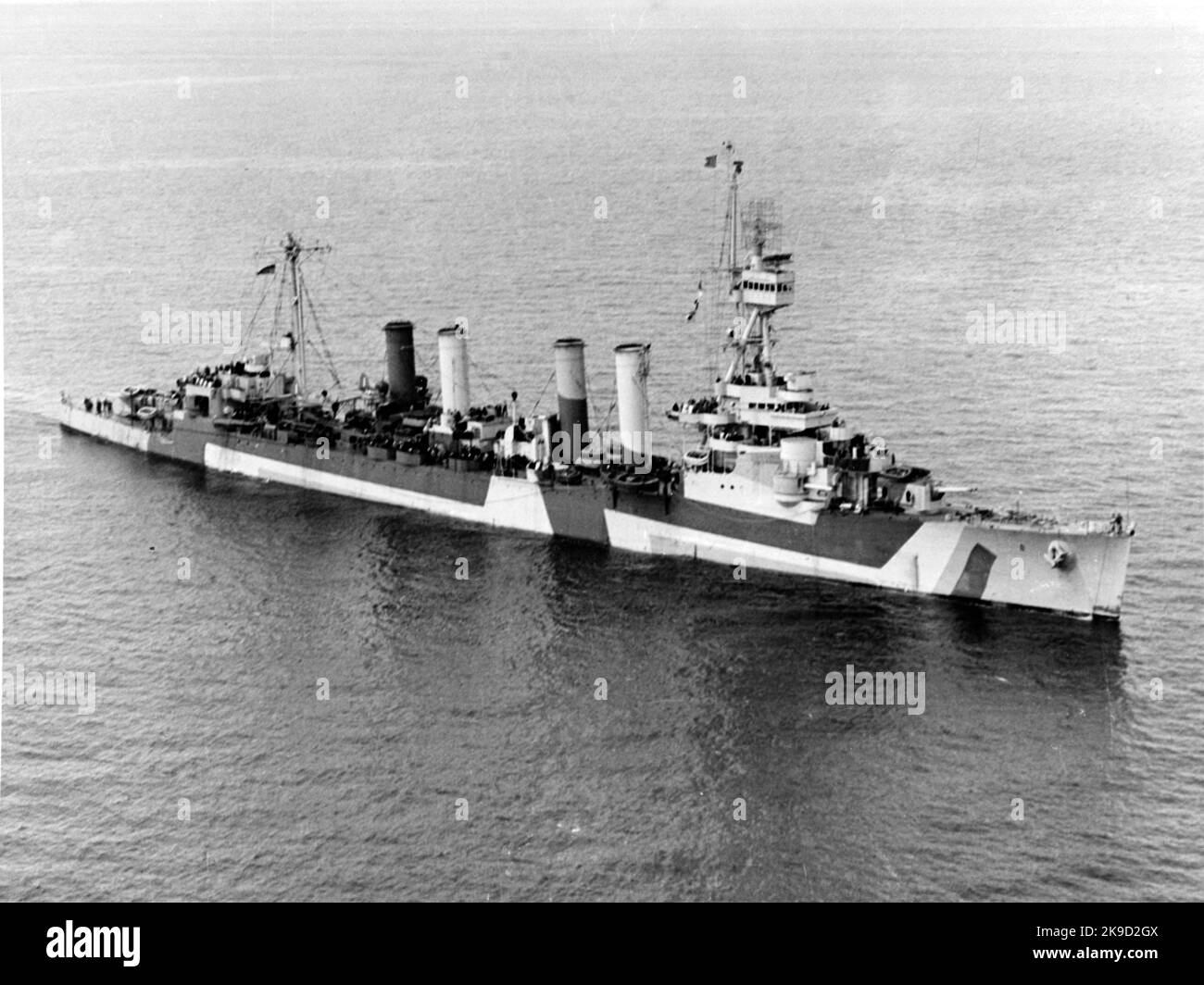 La USS Detroit (CL-8) era un incrociatore leggero di classe Omaha, originariamente classificato come incrociatore scout, della Marina degli Stati Uniti. Foto Stock