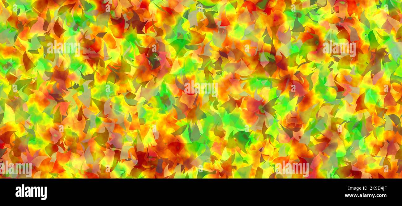 La vivace caduta lascia un ampio pattern senza cuciture, un pattern di vista ravvicinata, alta risoluzione, colori autunnali naturali Foto Stock