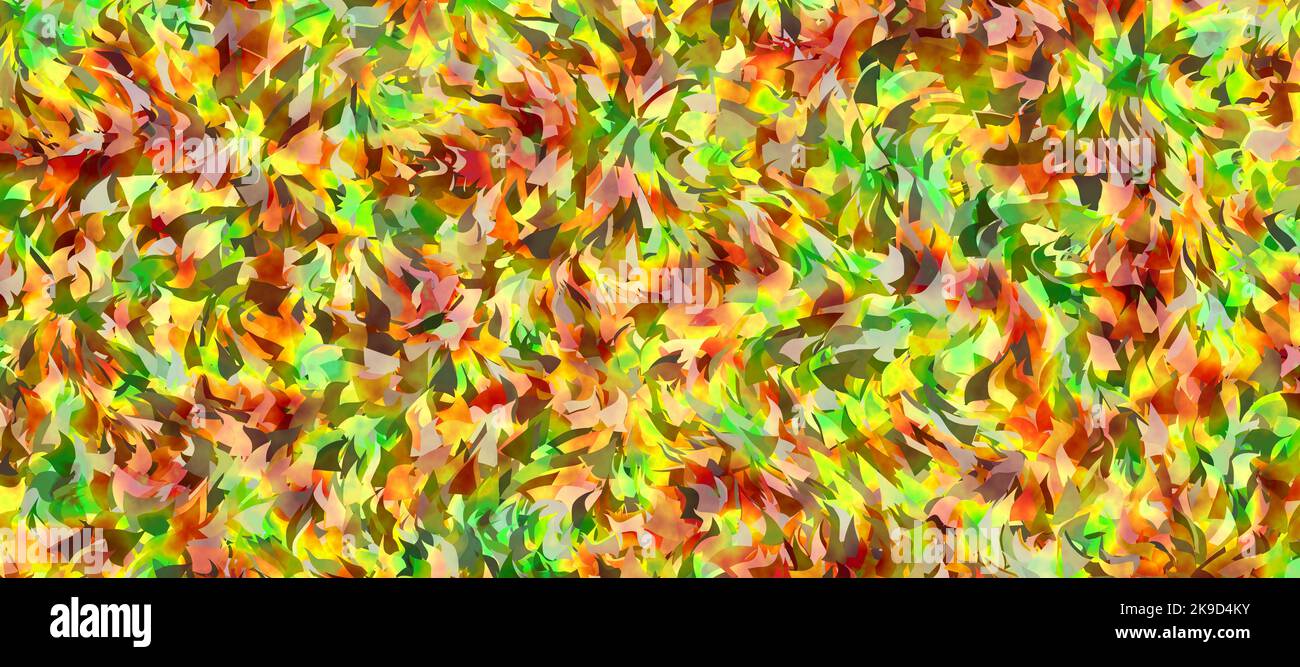 Vivace caduta lascia ampio pattern senza cuciture, vista lontana, alta risoluzione, colori autunnali naturali Foto Stock