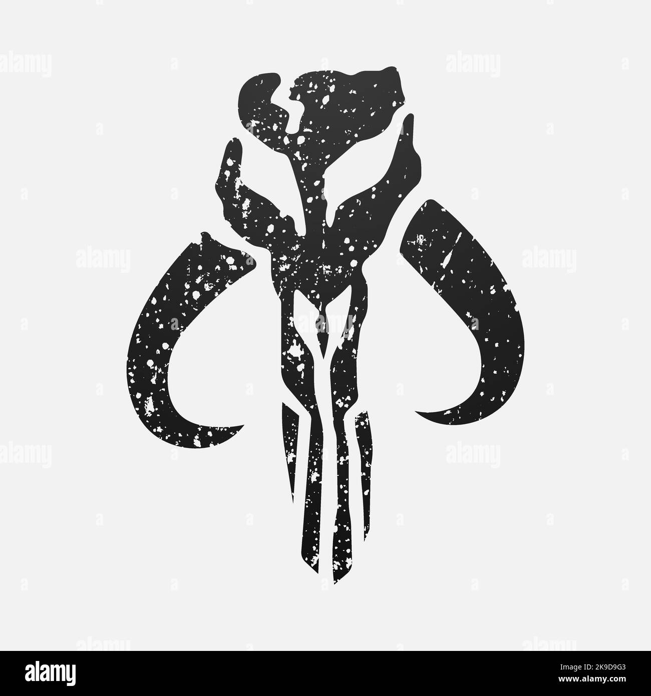 Star Wars Mandalorian Sigil Poster Vector Illustration. Illustrazione Vettoriale