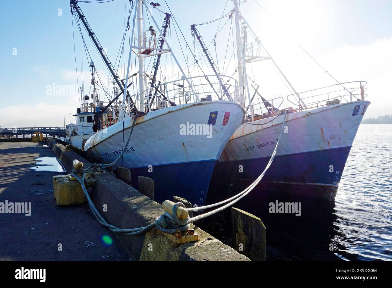 Un peschereccio da traino è un peschereccio commerciale destinato ad operare con reti da traino. La pesca a strascico è un metodo di pesca che comporta il trascinamento attivo di o Foto Stock