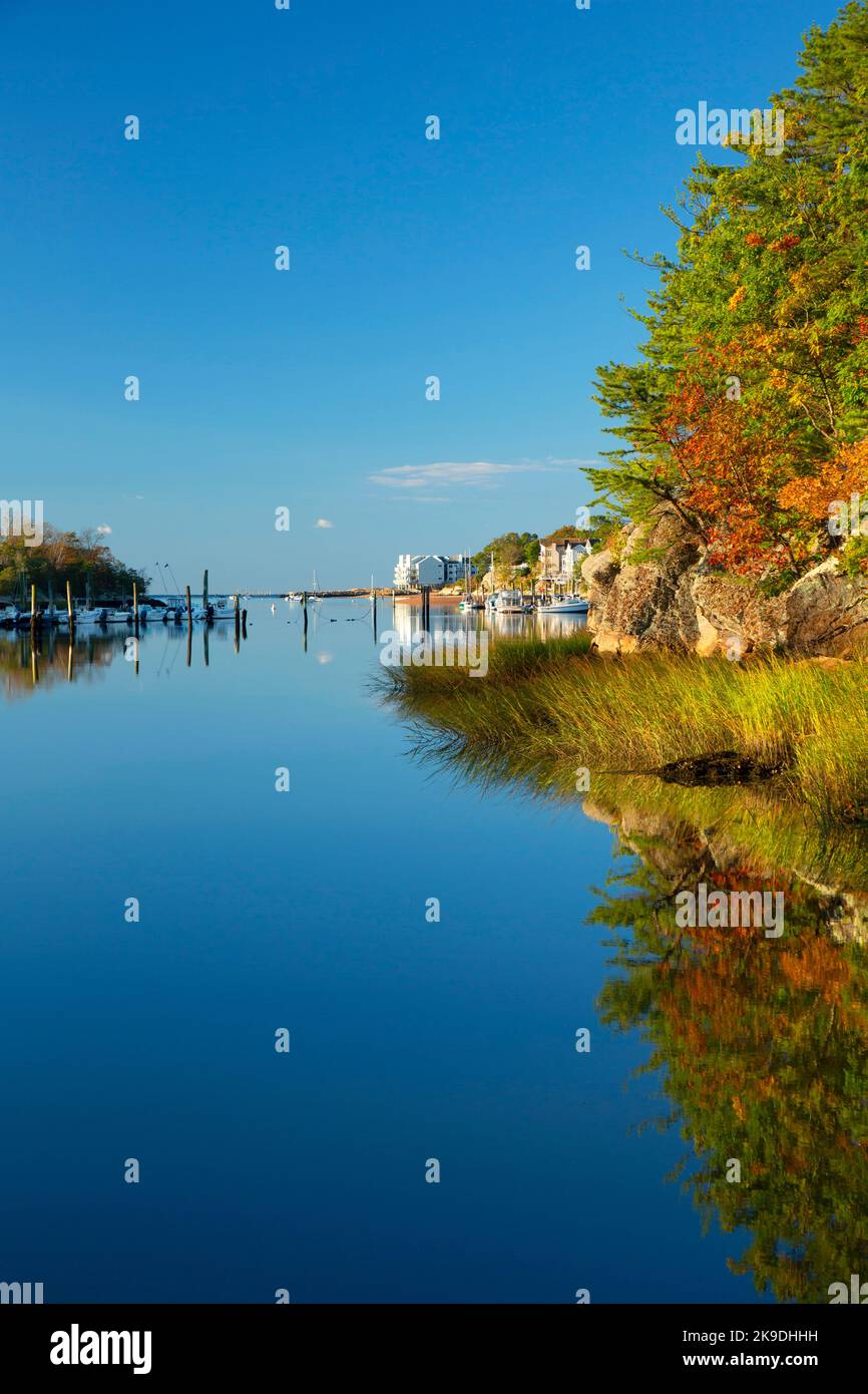 Estuario del fiume Farm, parco statale Farm River, Connecticut Foto Stock