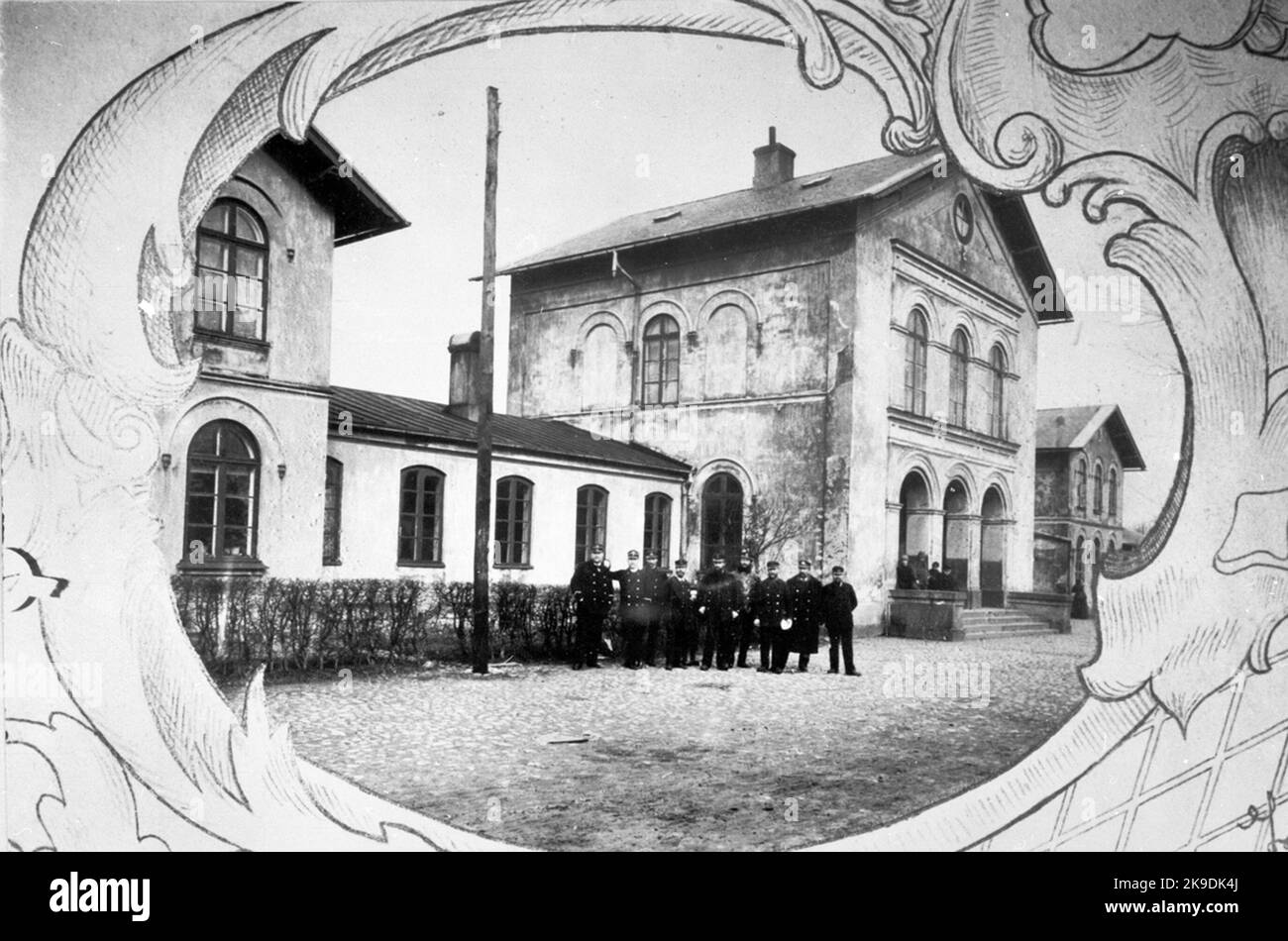 Foto della stazione con inquadratura dei cartoni animati. Foto Stock