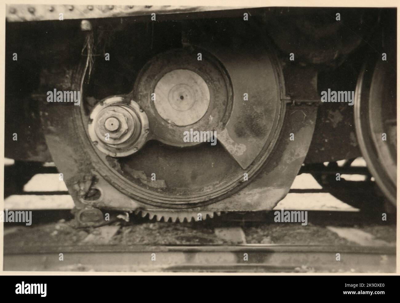 Le Ferrovie statali, SJ D 539, danneggiano la ruota cieca dopo un incidente avvenuto a Pålsboda nel 1951. Foto Stock