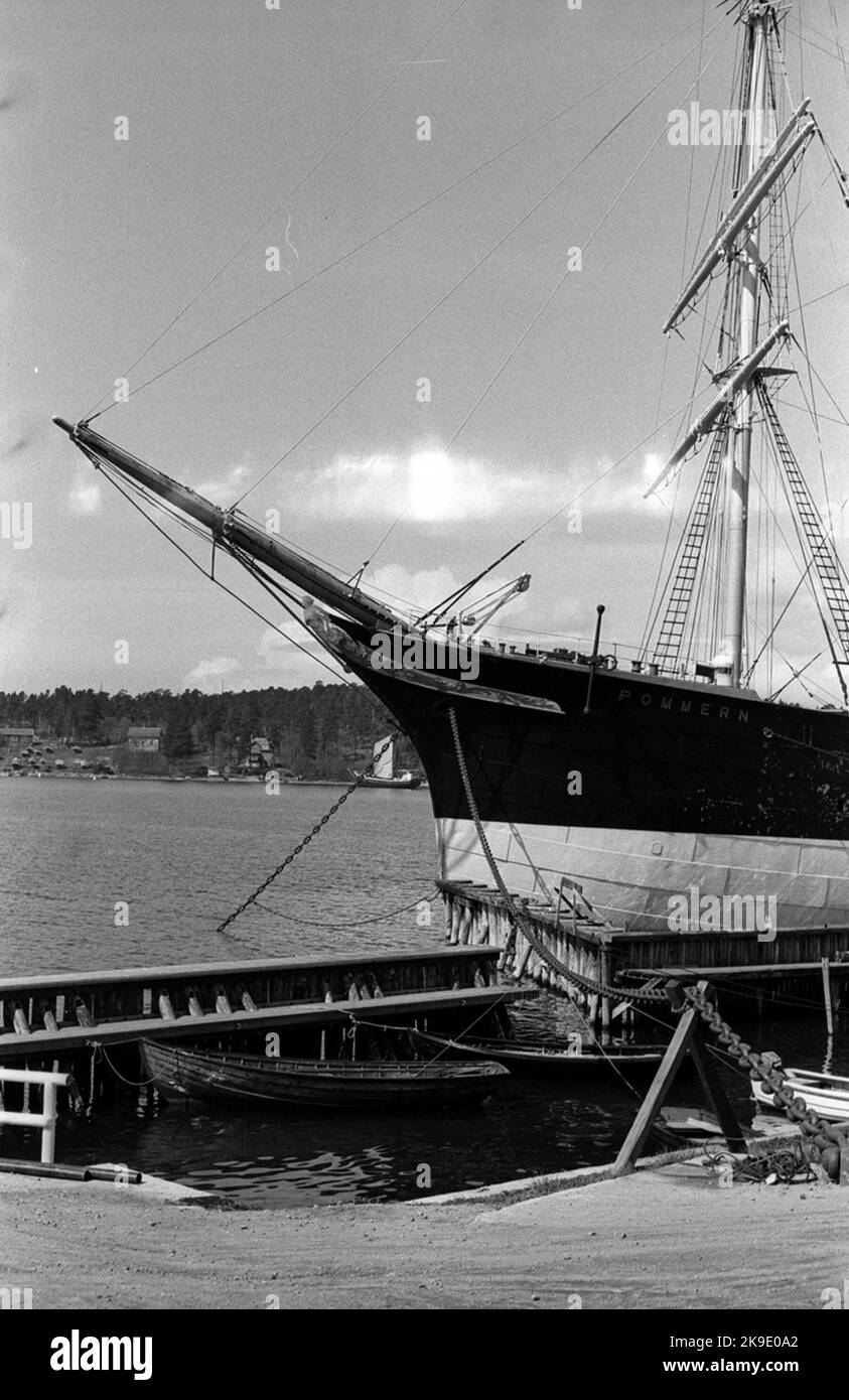 Åland viaggio. Pomeranian, l'unica nave a vela a quattro alberi al mondo, ora nave museo. Oaks Foto Stock