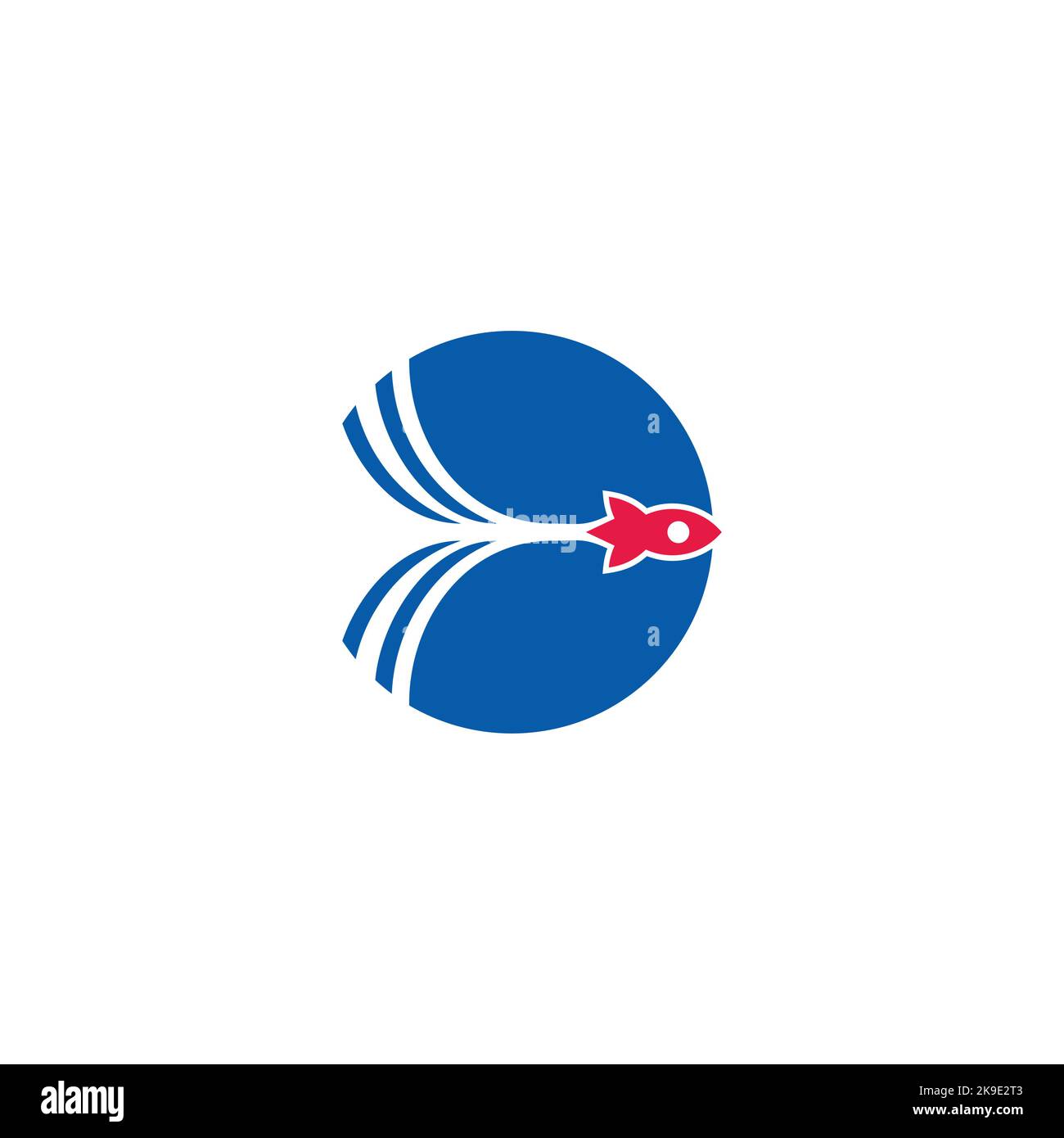 lettera d swoosh razzo semplice vettore colorato logo Illustrazione Vettoriale